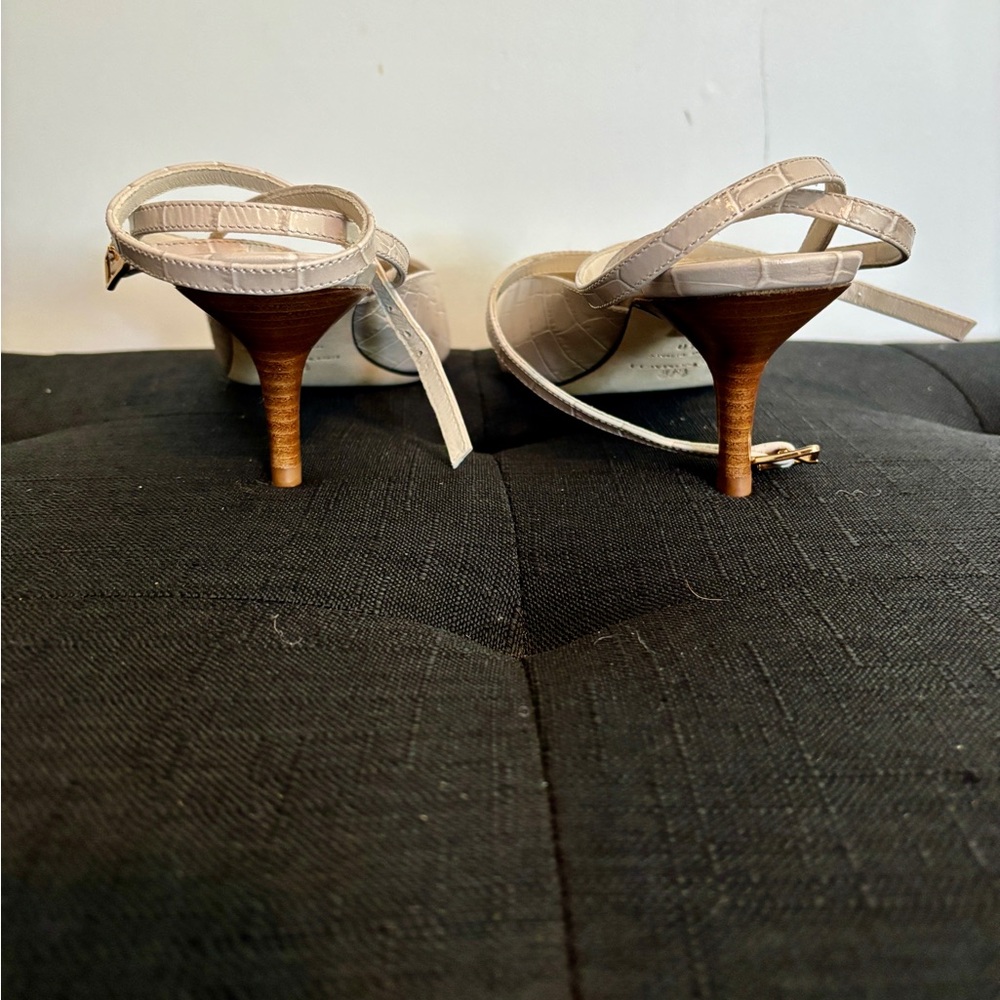 Bruno Magli Beige Croc-Patterned Heels - Picture 5 of 7